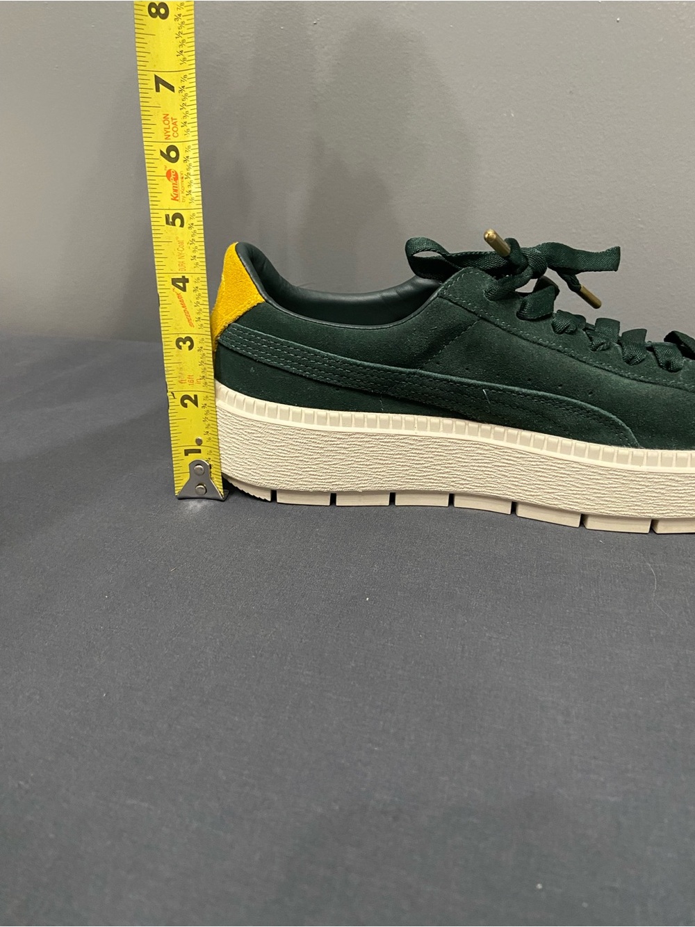 PUMA Platform Suede Trace Bold Womens Sneaker Shoes Scarab-Lemon Skater 10 - Picture 15 of 17